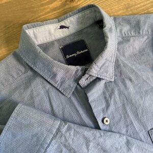 Tommy Bahama Men's Large Powder Blue Long‎ Sleeve Button Up Shirt Top